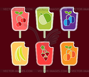 Icons of fruit sorbets - vector image