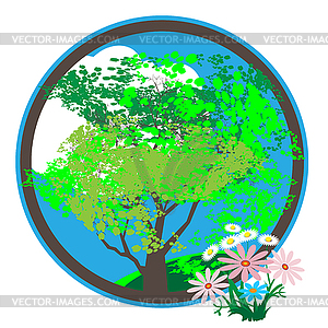 Large green tree - vector clipart / vector image