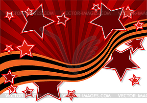 Greeting card with red stars - vector image