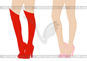 Female legs - color vector clipart