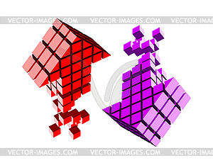 Arrow icon made of cubes - vector image