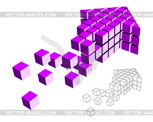 Значок стрелки сделаны из кубиков - изображение в векторе / векторный клипарт