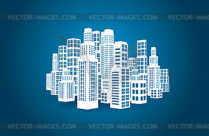City with buildings and skyscrapers - vector clipart / vector image