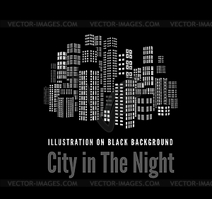 City with buildings and skyscrapers - vector clipart