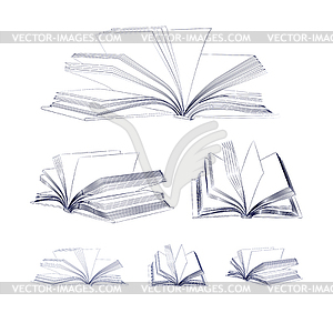 Open book clipart set symbol icon design isolated Vector Image