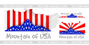 American mountain as United States flag - vector clip art