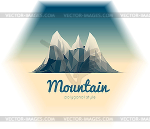 Mountains low-poly style - vector EPS clipart
