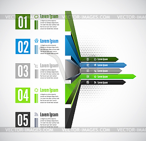 3d line arrow business concepts with icons - vector image