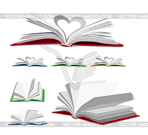 Open book set - royalty-free vector clipart