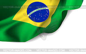 Waving flag of Brazil, South America - vector EPS clipart