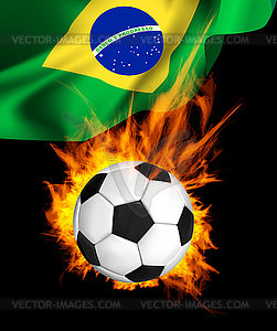 Soccer ball in fire - stock vector clipart