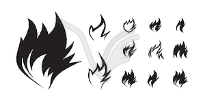 Fire icon set - vector clipart