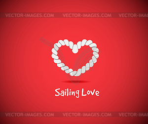 Heart shape rope knots set - vector clip art