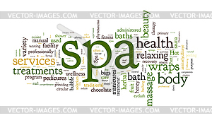 Spa word cloud - vector clipart