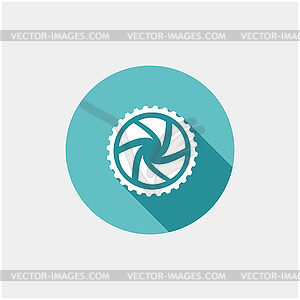 Flat camera shutter icon - vector image