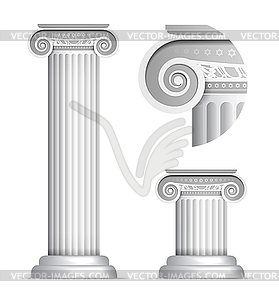 Classical Greek or Roman Ionic column - vector image