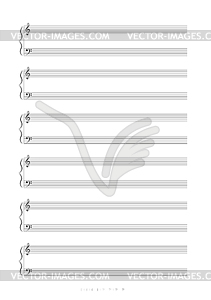 Blank A4 music notes - vector image