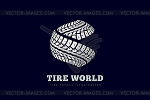 Tire tracks sign - vector image