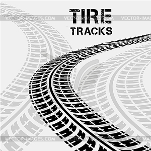 Tire tracks in perspective view - vector clipart