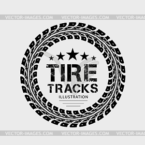 Tire tracks. on grey background - vector image