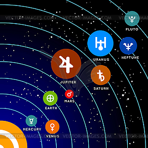 Планета Солнечной системы - векторизованное изображение клипарта