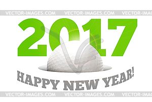 Happy New Year on background of golf ball - vector clipart