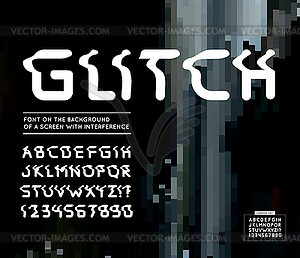 Glitch font - vector clip art