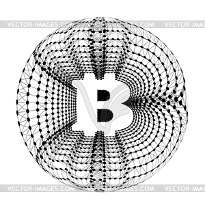 Bitcoin - electronic form of money and innovative - vector image