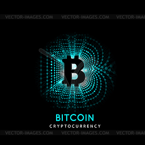 Bitcoin - electronic form of money and innovative - vector EPS clipart