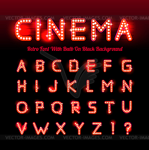 Retro cinema font - royalty-free vector clipart