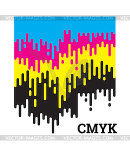 CMYK concept with rounded irregular lines - vector clipart