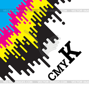 CMYK concept with rounded irregular lines - vector image