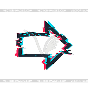 Glitch distortion frame. arrow - vector clipart