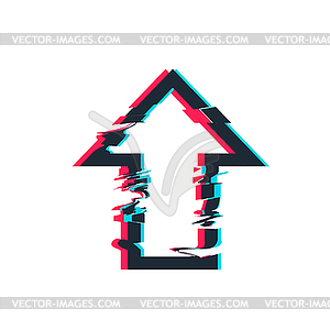 Glitch distortion frame. arrow - vector clipart