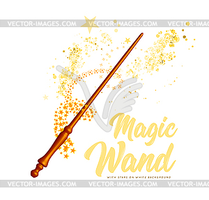 Magic wand with stars - vector clip art