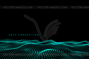 Wave dot connection background. Water structure on - vector clipart / vector image