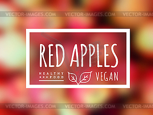 Apple background and label on it. Environmentally - vector clip art