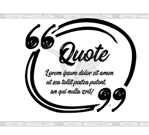 Drawn quotes and frame to highlight frame, quotes - vector image