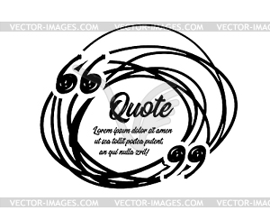 Drawn quotes and frame to highlight frame, quotes - vector image