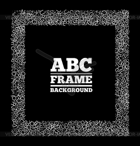 Frame created of letters of different sizes. ABC - vector image