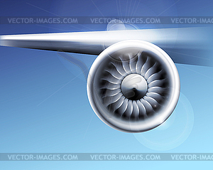 Turbine engine jet for airplane with fan blades in - vector clipart