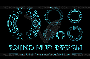 Round HUD futuristic user interface. Sci-Fi future - vector clip art
