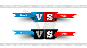 Versus design . Blue team versus red team. VS - vector clipart