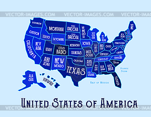USA state map illustrastion - vector clip art