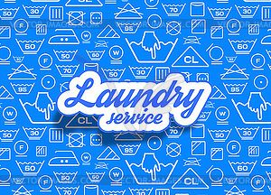 Laundry symbols icons set background - vector image