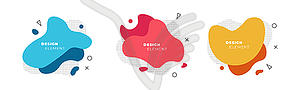 Colored fluid elements for minimal banner, logo, an - vector image