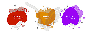 Colored fluid elements for minimal banner, logo, an - vector clipart