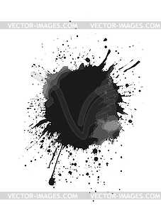 Grayscale Black Ink Splash with Depth and Texture - vector image