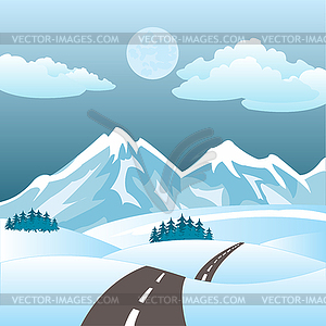 Road in winter - stock vector clipart