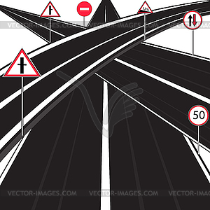 Much roads - vector image